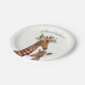 Boho Giraffen-Mutter + Babyparty Pappteller (Schrägansicht)