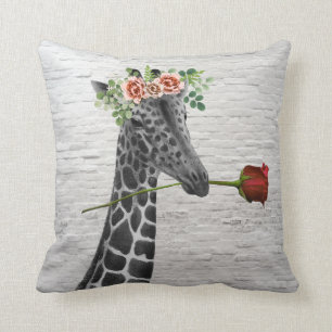 Boho Giraffen-Rosevalentine-Kissen Kissen