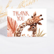 Boho-Giraffen-Safari-Dankeskarten gefaltet