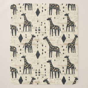 Boho-Giraffen-Stammesmuster Sherpadecke