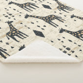 Boho-Giraffen-Stammesmuster Sherpadecke (3/4)