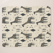 Boho-Giraffen-Stammesmuster Sherpadecke (Vorderseite (Horizontal))