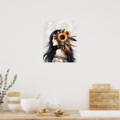 Boho Girl AI Kunst Boheme Mode Poster (Küche)