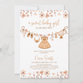 Boho Girl Baby Clothes Kinderdusche Einladung (Vorderseite)