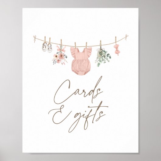 Boho Girl Baby Clothes Kinderduschkarten und Gesch Poster (Vorne)