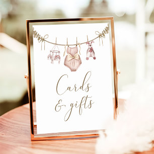 Boho Girl Baby Clothes Kinderduschkarten und Gesch Poster