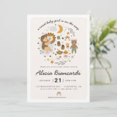 Boho Girl Baby Showbabys Einladung (Stehend Vorderseite)