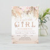 Boho Girl Baby Shower Einladung (Stehend Vorderseite)
