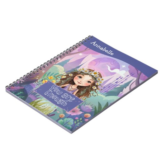 Boho Girl Blue "You are Enough" Notizblock (Linke Seite)