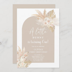 Boho Girl Bunny Rabbit Einladung zum Geburtstag