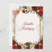 Boho Girl Burgundy Tres Añ os Bautizo 3. Geburtst Einladung (Rückseite)