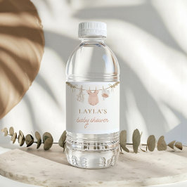 Boho Girl Clothesline Baby Dusche Wasserzeichen Wasserflaschenetikett