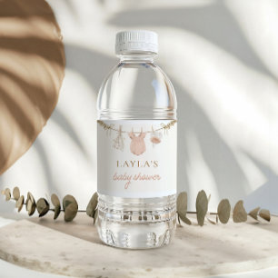 Boho Girl Clothesline Baby Dusche Wasserzeichen Wasserflaschenetikett