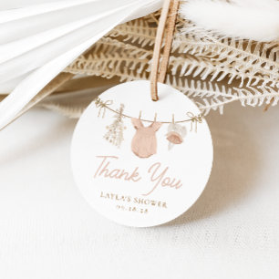 Boho Girl Clothesline Baby Shower Fevor Tags Geschenkanhänger