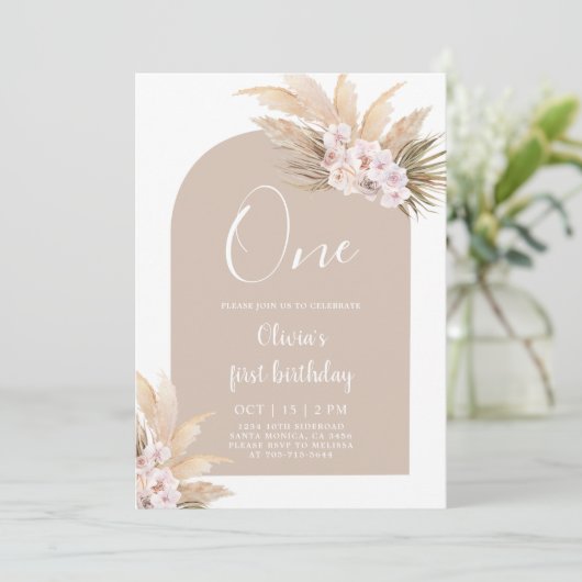 Boho Girl Einladung zum Geburtstag (Stehend Vorderseite)