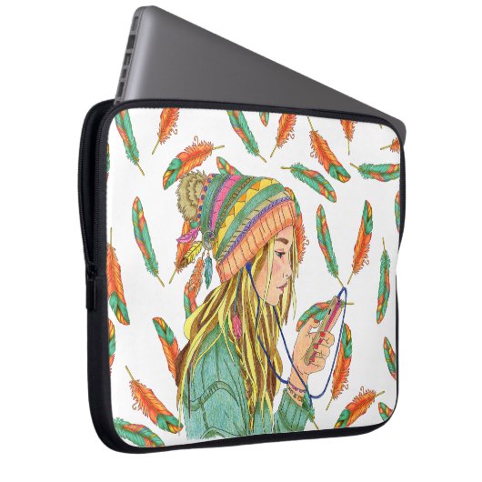 Boho Girl Laptop Sleeve (Vorne Rechts)