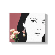 Boho Girl rosa Blume Mode Illustration trendy