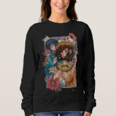 Boho Girl with Floral Sweatshirt (Vorderseite)