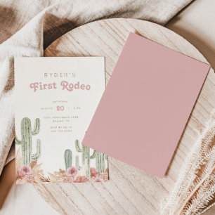 Boho Girls First Rodeo Cowgirl Birthday Einladung