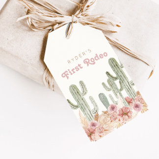 Boho Girls First Rodeo Cowgirl Birthday Favor Geschenkanhänger