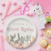 Boho Girls First Rodeo Cowgirl Birthday Pappteller (Party)