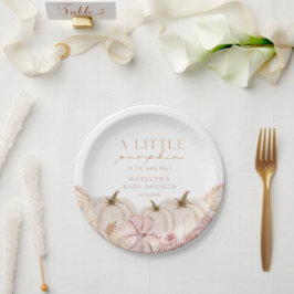 Boho Girls Pampas Grass Pumpkin Custom Pappteller