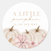 Boho Girls Pampas Grass Pumpkin Custom Runder Aufkleber (Vorderseite)