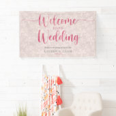 Boho Girly Pink Wedding Banner (Insitu)