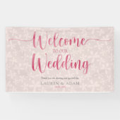 Boho Girly Pink Wedding Banner (Horizontal)