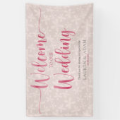 Boho Girly Pink Wedding Banner (Vertikal)