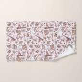 Boho Girly Pink Weihnachtsdoodles Badhandtuch Set (Handtuch)