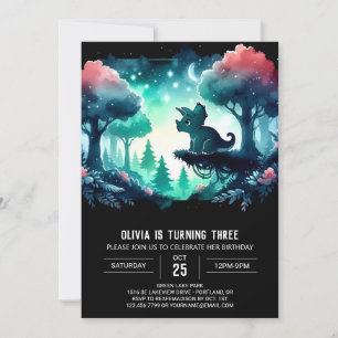 Boho Girly Triceratops Geburtstag Einladung