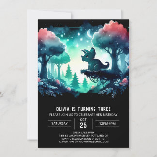 Boho Girly Triceratops Geburtstag Einladung