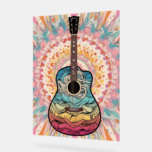 Boho-Gitarre Acrylschild (Winkel)