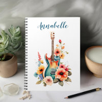 Boho Gitarre mit Blumenblüten