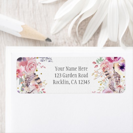 Boho Glam Blume Antlers & Feathers Rustikal (Insitu)