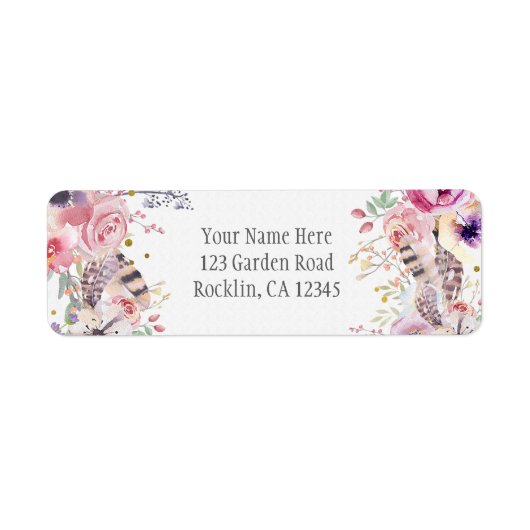 Boho Glam Blumen Geweihe & Federn Rustikal (Vorne)