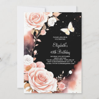 Boho Glam Digital 40. Geburtstag Einladung