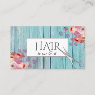 Boho Glam elegante Aquarellholz-Schere Visitenkarte