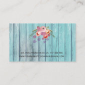 Boho Glam elegante Aquarellholz-Schere Visitenkarte (Rückseite)