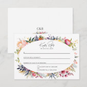 Boho glam wedding RSVP - Aquarellbäume Karte (Vorne/Hinten)