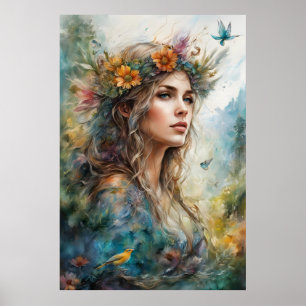 Boho glamouröse Frau Poster