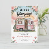 Boho Glamping Birthday Party Einladung (Stehend Vorderseite)