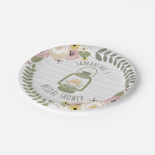 Boho Glamping Brautparty - Dusty Pappteller (Schrägansicht)