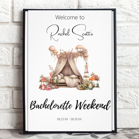 Boho Glamping Junggeselinnen-Abschied Begrüßungsze Poster