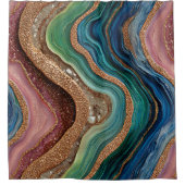 Boho Glitter Achat Duschvorhang (Vorderseite)