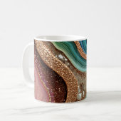 Boho Glitter Achat Kaffeetasse (Vorderseite Links)
