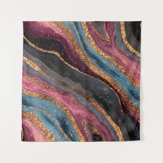 Boho-Glitter-Achat-Tapete Wandteppich (Vorderseite)