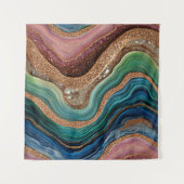 Boho Glitter-Achat-Tapete Wandteppich (Vorderseite (Horizontal))