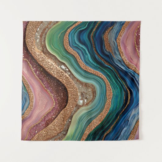Boho Glitter-Achat-Tapete Wandteppich (Vorderseite)